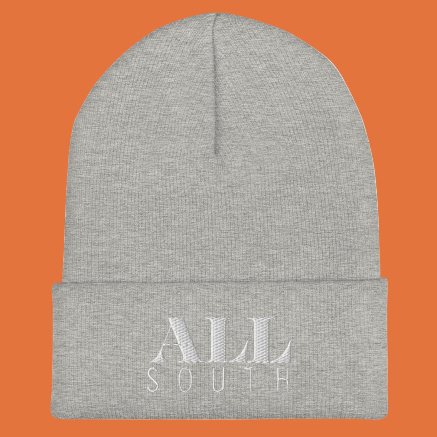 Cuffed Brand Beanie | White